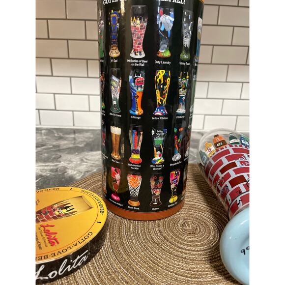 Lolita Hand Painted Pilsner Glass 99 Bottles of Beer on the Wall  NEW in Box - Picture 10 of 11